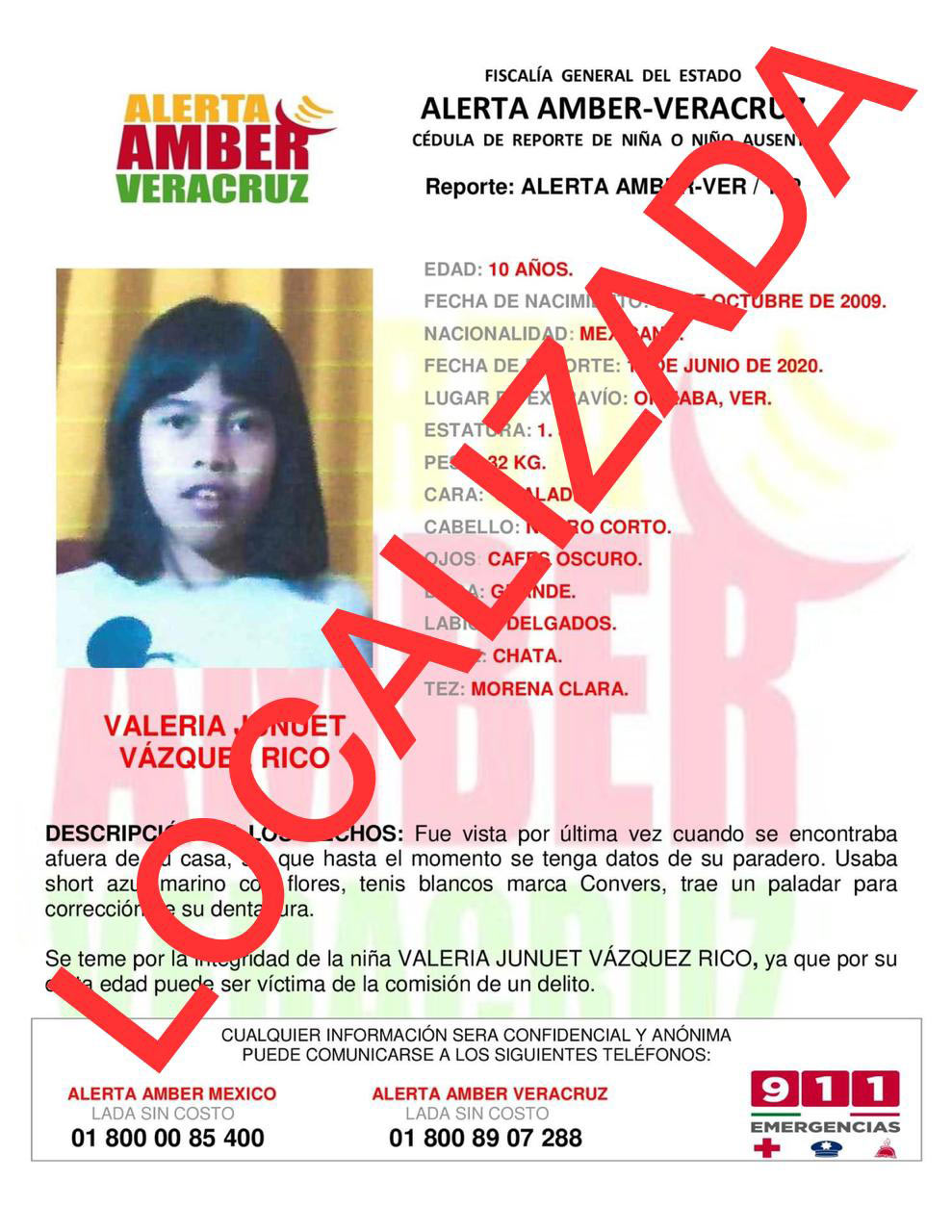 Niña Valeria es encontrada con vida; la secuestraron en Orizaba