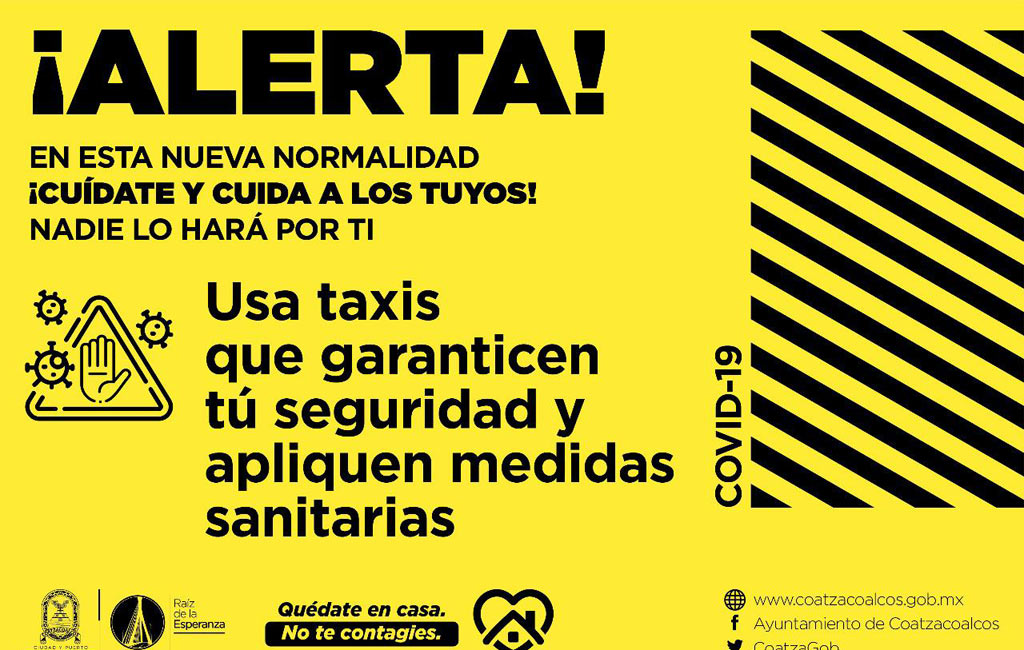 Taxistas de Coatzacoalcos sin cubrebocas, no podrán trabajar