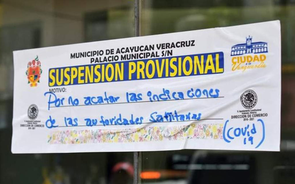 Cierran banco en Acayucan por no cumplir medidas sanitarias