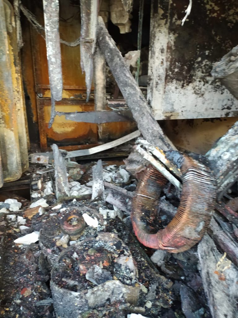 Incendio en Cangrejera: así quedó el turbogenerador que fue consumido por el fuego