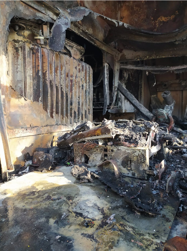 Incendio en Cangrejera: así quedó el turbogenerador que fue consumido por el fuego