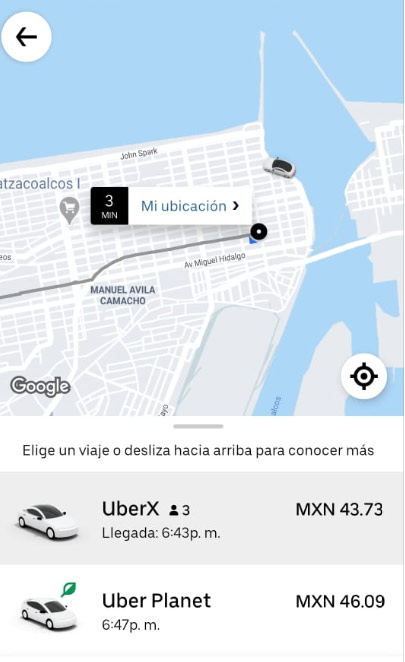 Uber ya tiene unidades en Coatza; aquí sus precios
