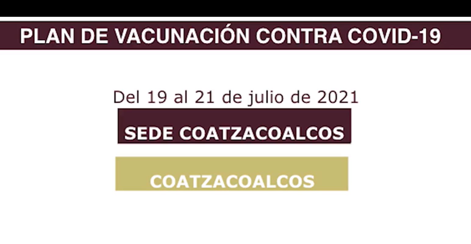 Vacuna de 30 a 39 años en Coatza será a partir del lunes