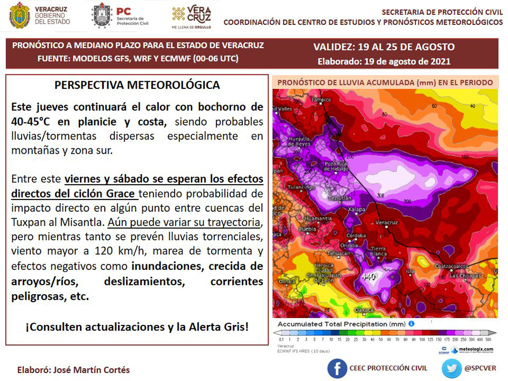 “Grace” toca tierra en Cancún y se enfila a Veracruz
