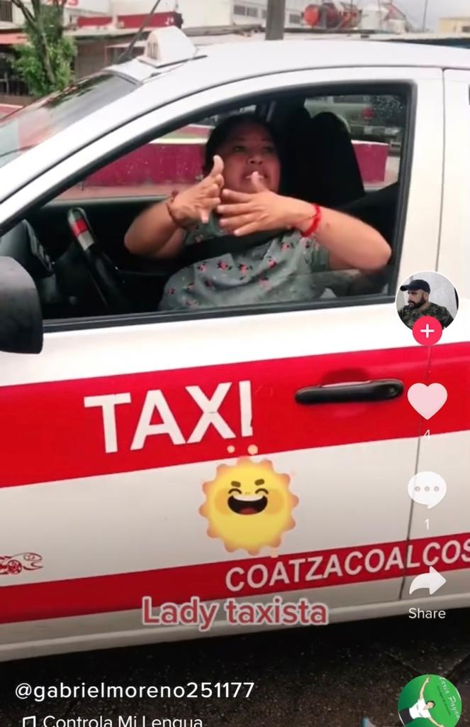 Se hace viral #ladytaxista en Coatza