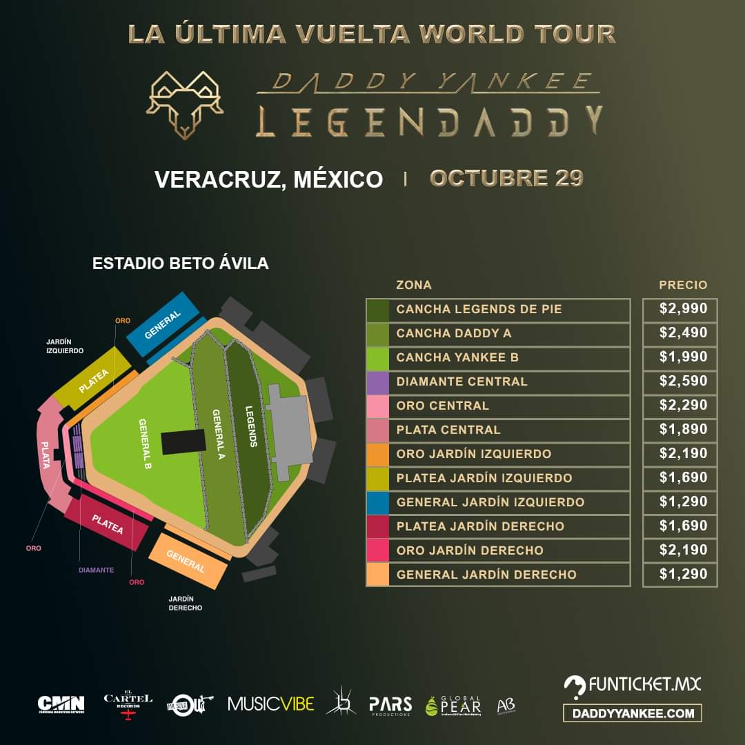 boletos de Daddy Yankee en Veracruz