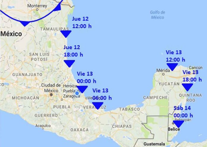 Nuevo norte en Veracruz; llegará con rachas de 105 Km/h