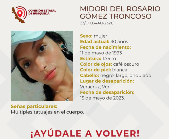 Piden ayuda para dar con Midori del Rosario, desaparecida en Veracruz