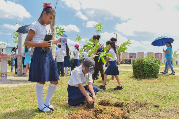 Conmemoran Día del Árbol con reforestación en Cosoleacaque