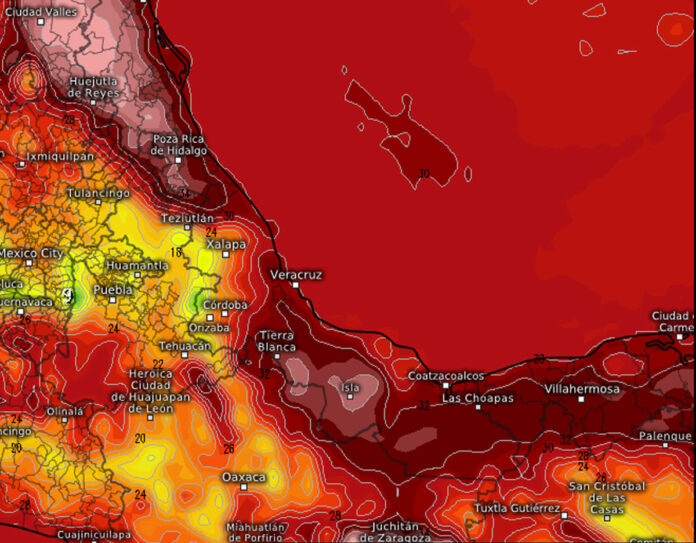 Termómetro llegará a los 37 grados en Veracruz