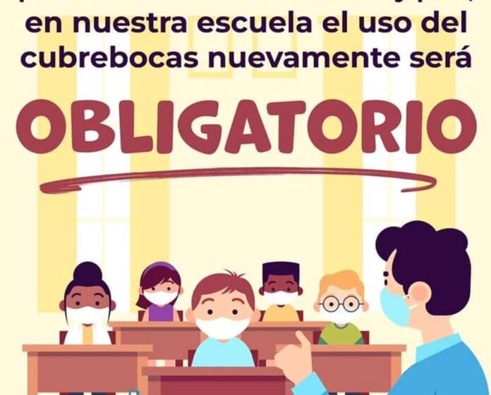 Vuelve uso obligatorio del cubrebocas en escuelas de Coatzacoalcos