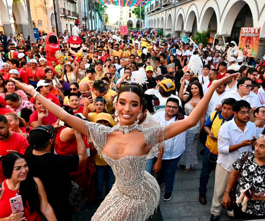 Fernanda Pumar en uno de los eventos del Carnaval de Veracruz 2026.