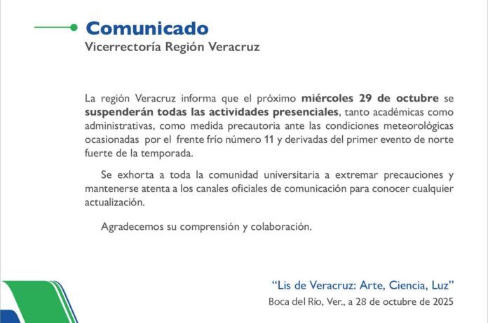 UV anuncia suspensión de clases por frente frío 11