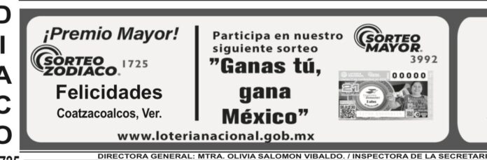 Cae sexto quinto cachito ganador de la Loteria Nacional en Coatzacoalcos