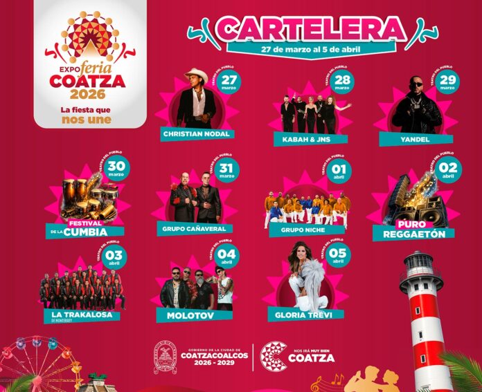 Expo Feria Coatza 2026: Desde Christian Nodal hasta Gloria Trevi