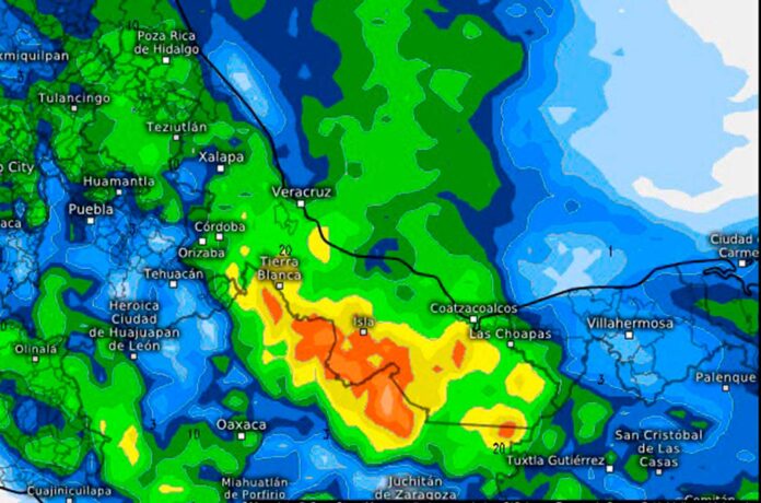 Alertan de fuertes lluvias en Veracruz para el fin de semana